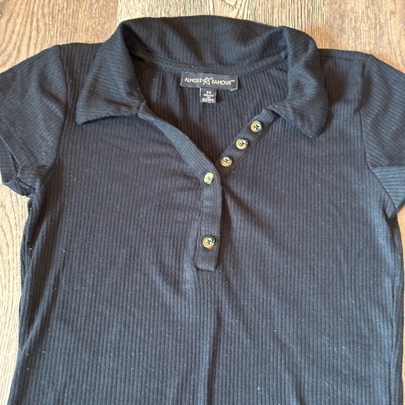 Ladies Almost Famous ribbed collared top - Picture 6 of 6